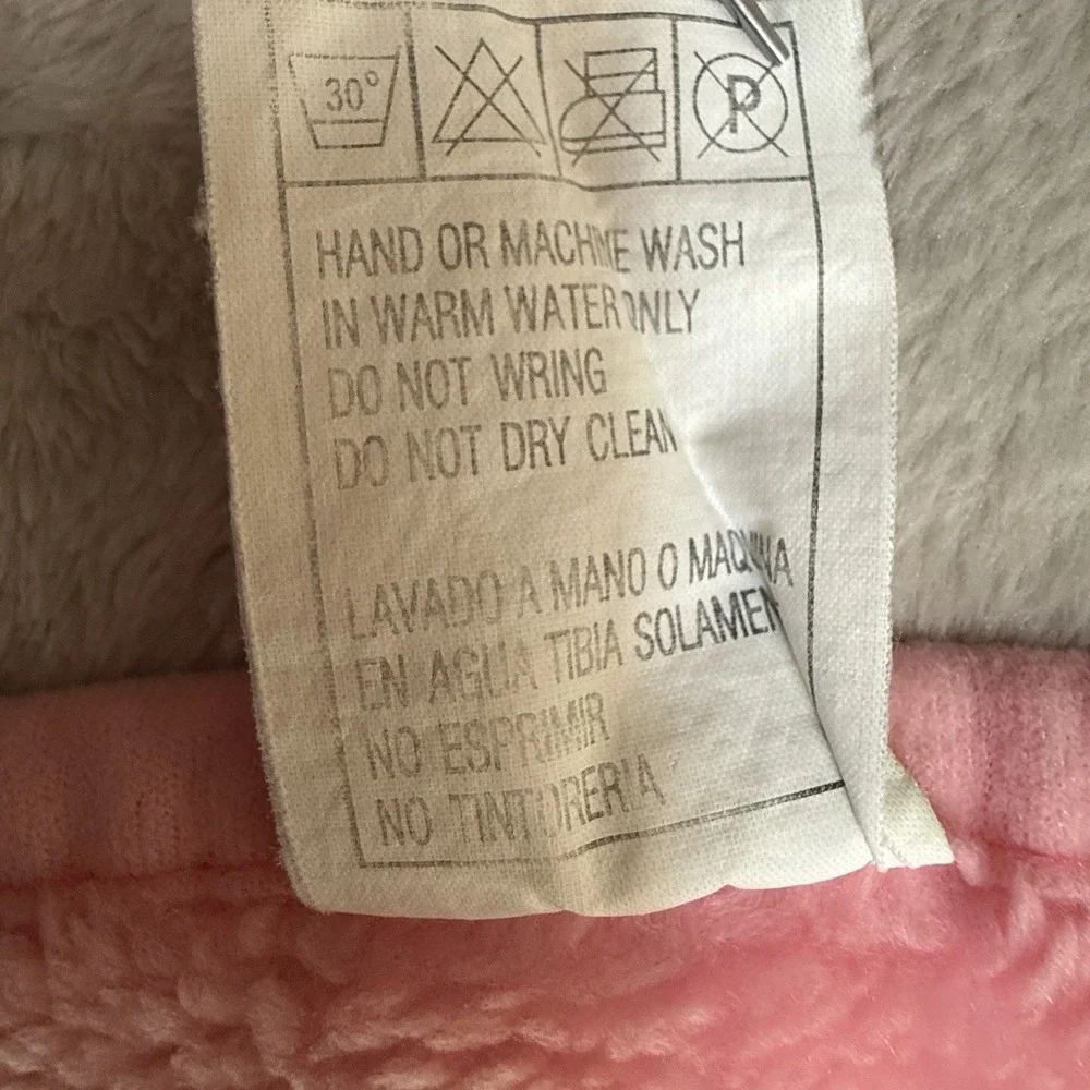 Vtg Baby Blanket Teddy Bear Rocking Horse Chick Pink Mink Kawaii Plush Bow Korea
